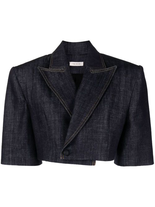 Aspos denim cropped blazer - Blue