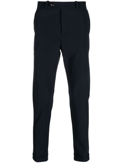 Logo-patch tapered trousers - Blue