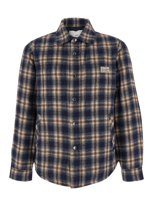 Checkered Flannel Shirt — Navy