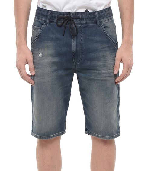 Blue Distressed Shorts