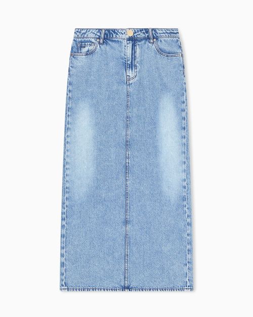 Long Denim Skirt in Lyocell Cotton
