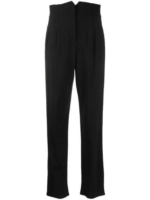 Virgin wool straight-leg trousers - Black
