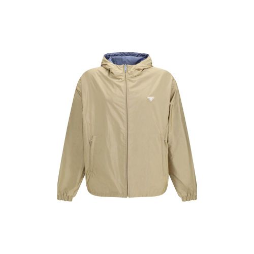 Reversible Recycled Polyamide Shell Jacket — Beige