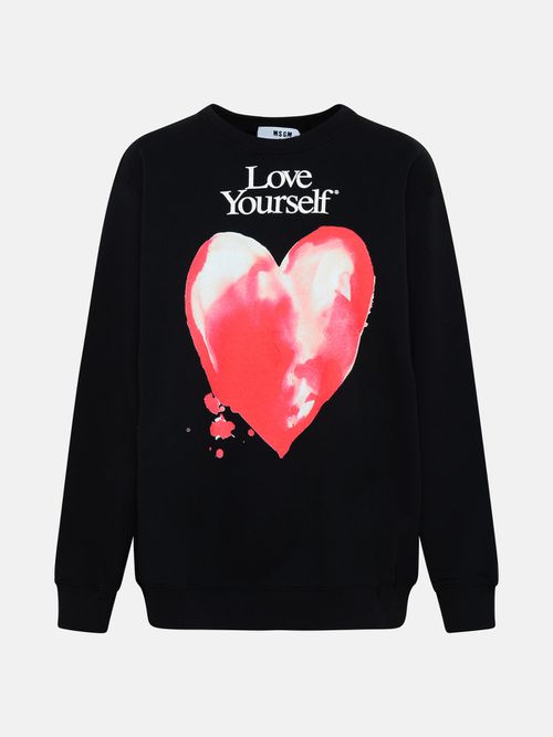 Black Cotton Love Sweatshirt