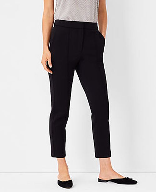 Ann Taylor The Petite Pintucked Ankle Pant in Double Knit