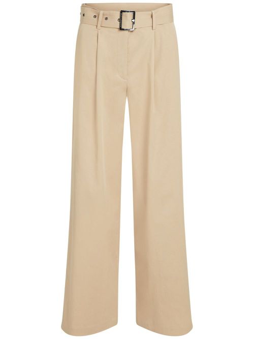 Belted wide-leg trousers - Neutrals