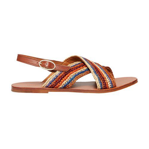 Flat raffia sandals
