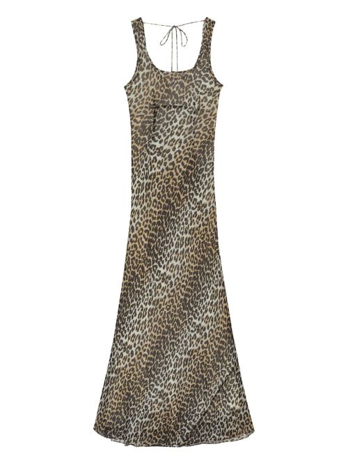GANNI leopard-print dress - Neutrals