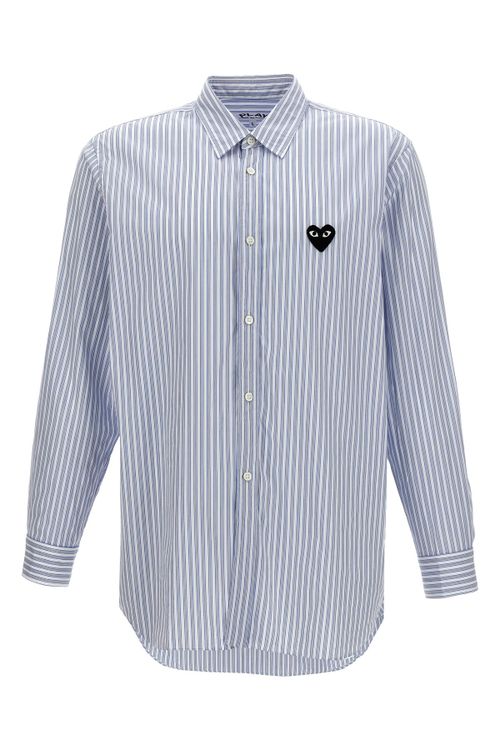 Logo Patch Striped Shirt