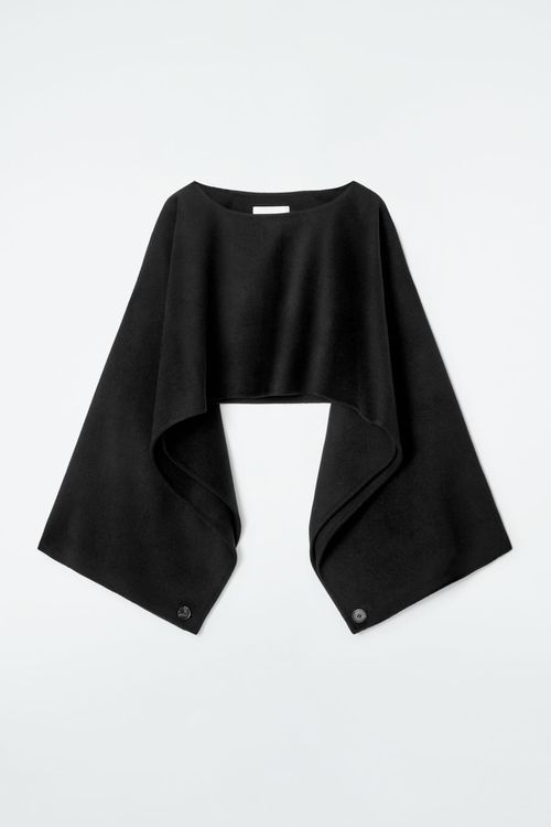 DOUBLE-FACED WOOL HYBRID CAPE