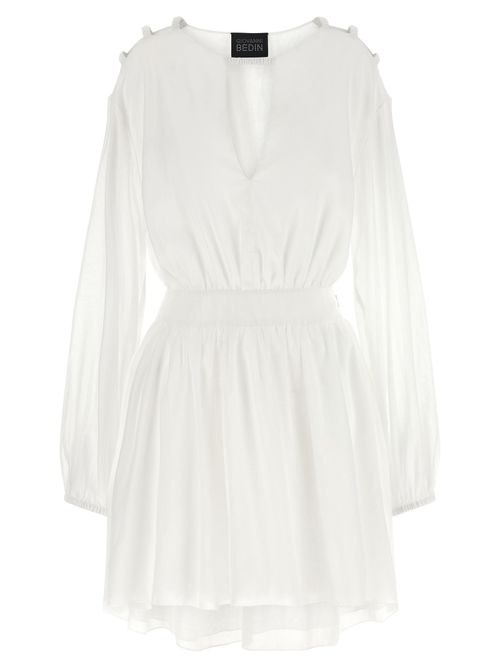 Cotton Muslin Short Dress — White