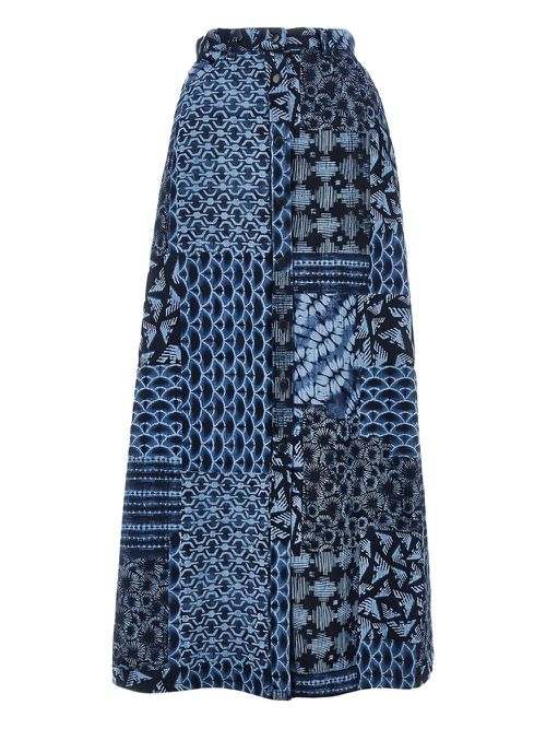 Emporio Armani printed denim skirt - Blue