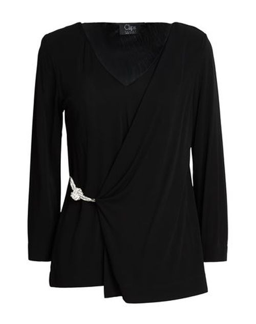 Woman Top Black Size L Viscose, Polyester