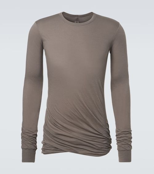 Draped cotton jersey top