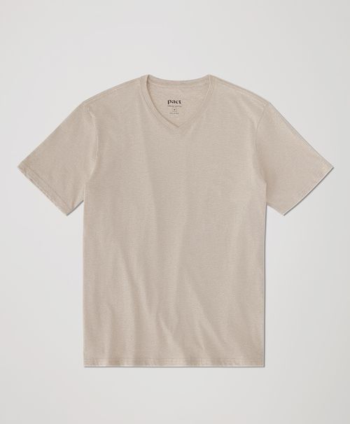 Men's Wheat Heather Softspun Essential V-Neck Tee