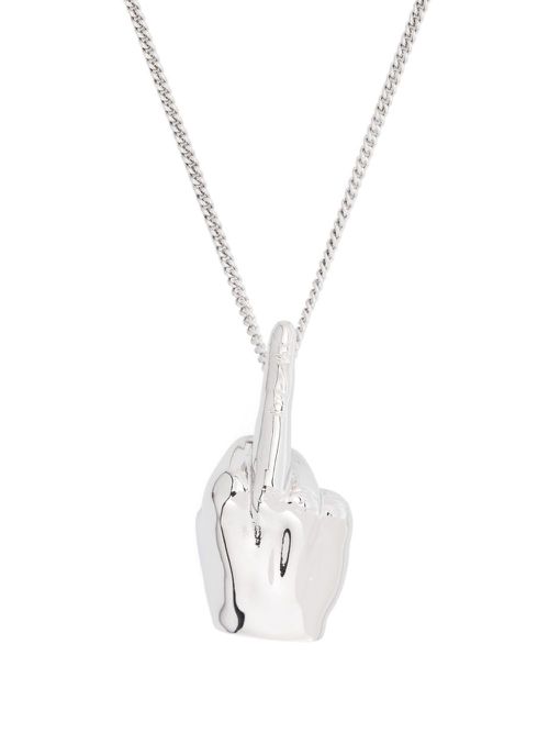 Polished hand-pendant necklace - Silver