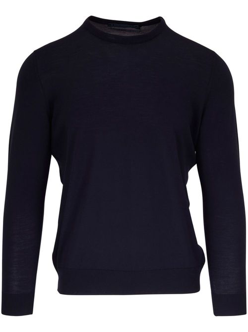 Round-neck wool jumper - Blue