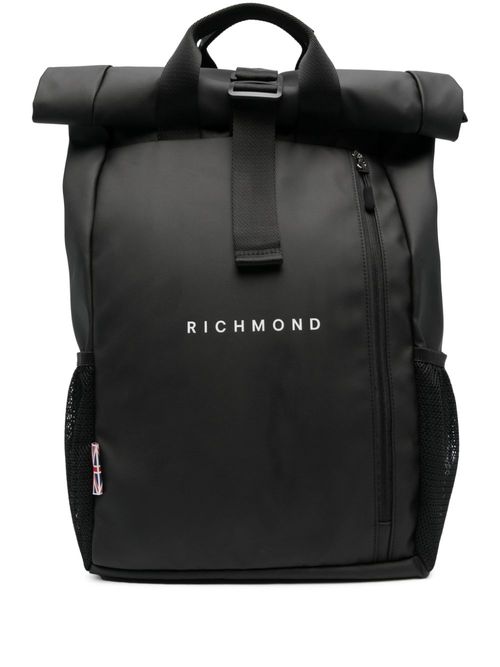 Logo-print backpack - Black