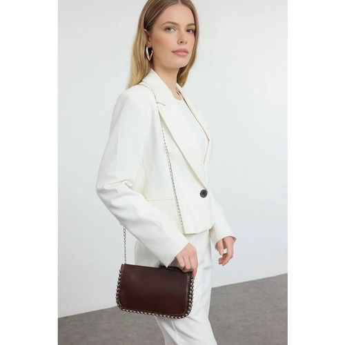 Wovcor Studded Small Cross-Body Wallet Bag In Brown