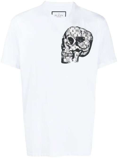 Skull-print crew-neck T-shirt - White