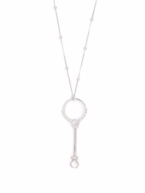 Crystal-embellished sterling silver necklace