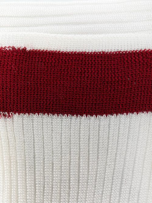 Striped Silk Blend Socks — White