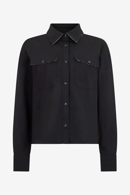 Black Shirt With Contrast Stitching
