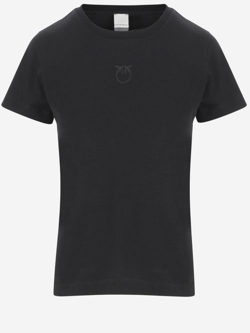 Logo-Embroidered Cotton T-Shirt — Black