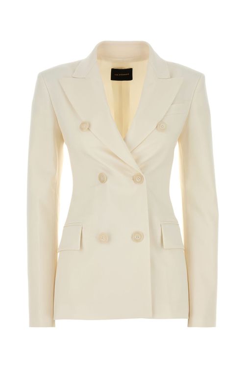 Ivory stretch gabardine blazer