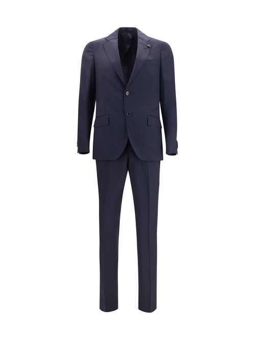 Virgin Wool Pant Suit — Navy