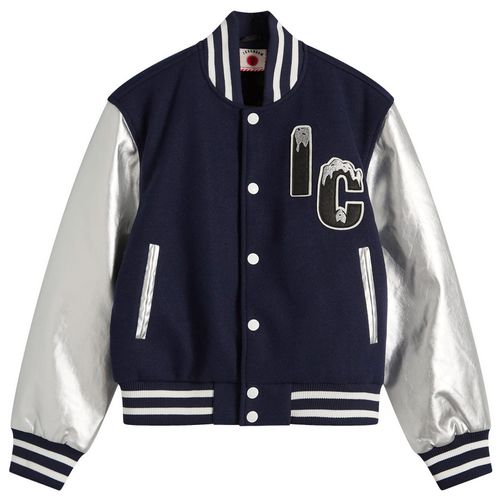 Women's Cherry Varsity Jacket Navy/Silver