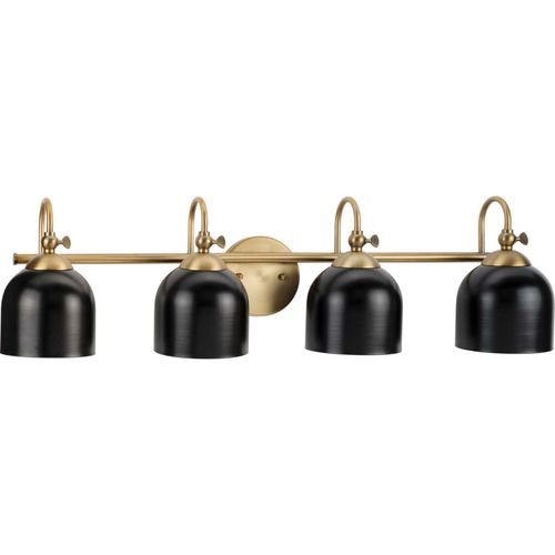 Vintage Brass Four Light Bath Vanity from the Dalton Collection