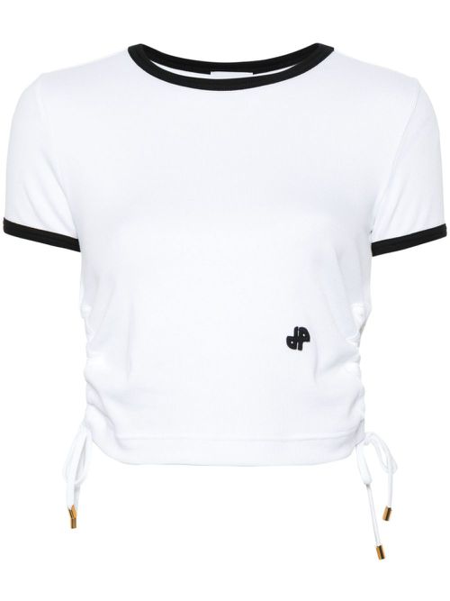 Ribbed-knit cotton T-shirt - White