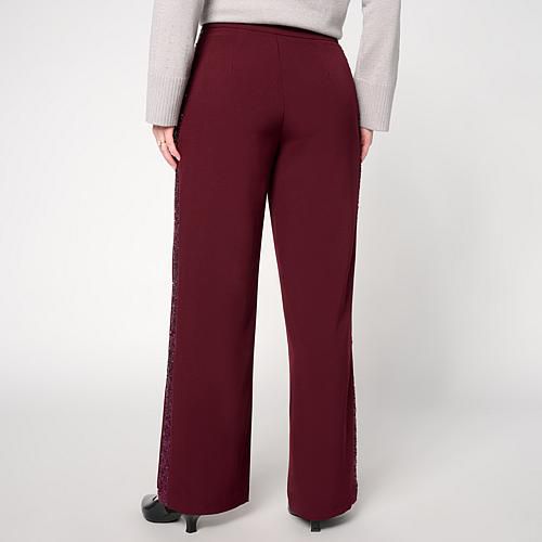 Mark & James by Badgley Mischka Peyton Sequin Side Stripe Pant - Red
