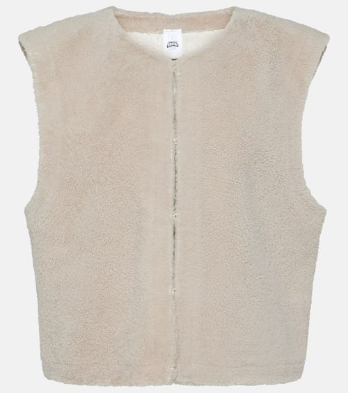 Sleeveless shearling vest