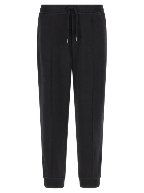 Tapered Cotton-Blend Joggers — Black