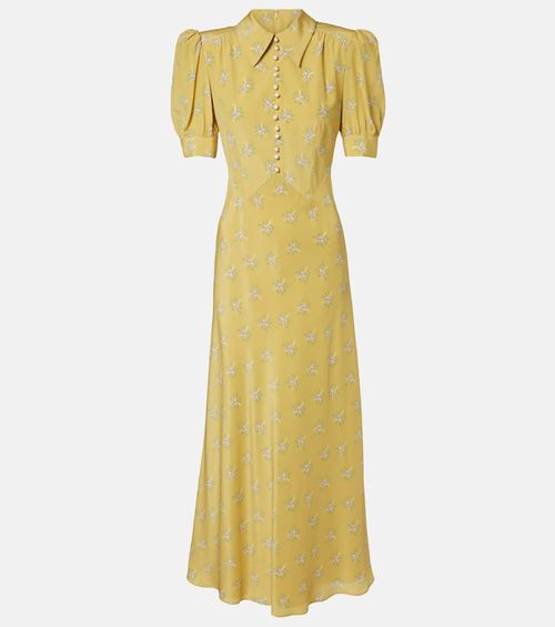 Floral silk midi dress