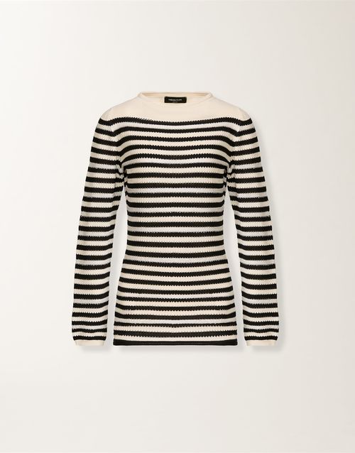Organic cotton sweater with micro sequins, butter and blue