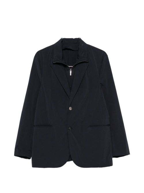 Single-Breasted Notched-Lapel Blazer — Navy