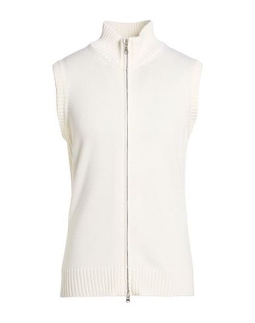 Man Cardigan White Size 40 Wool