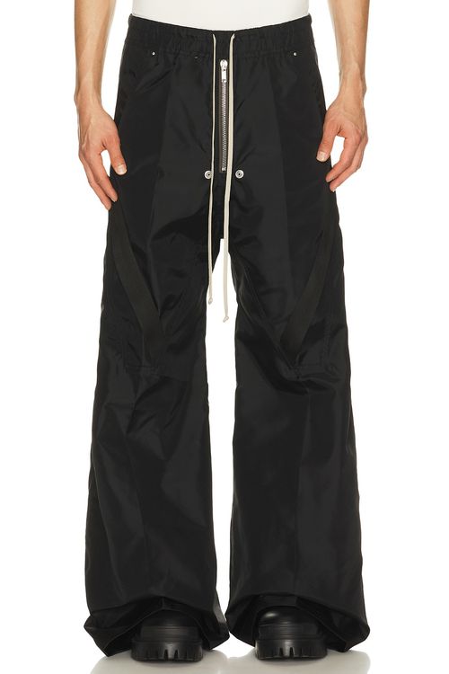Rick Owens Strapped Wide Bela Pants in Black