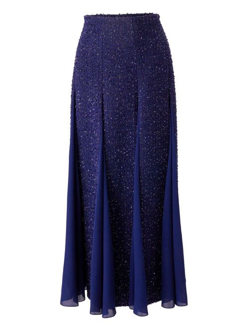 Tweed midi skirt - Blue