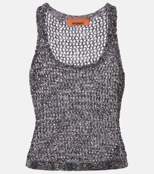 Sequined knitted tank top