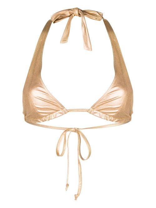 Halterneck metallic bikini - Gold