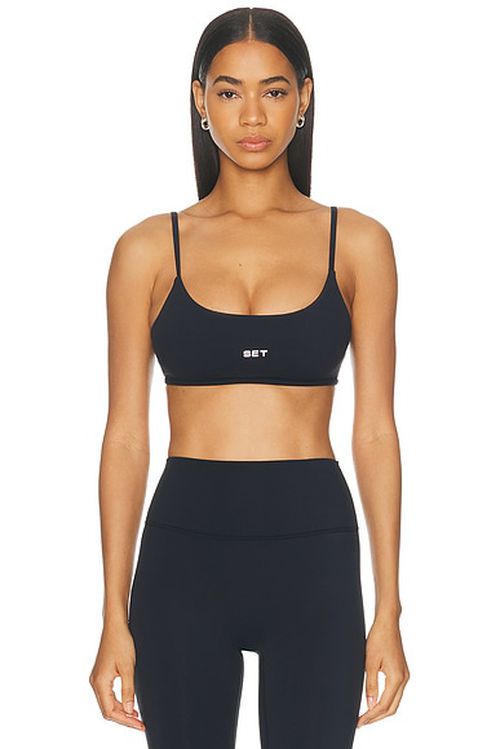 SET Active Airluxe Breathe Base Bra in Onyx - Black. M also in L, S, XL