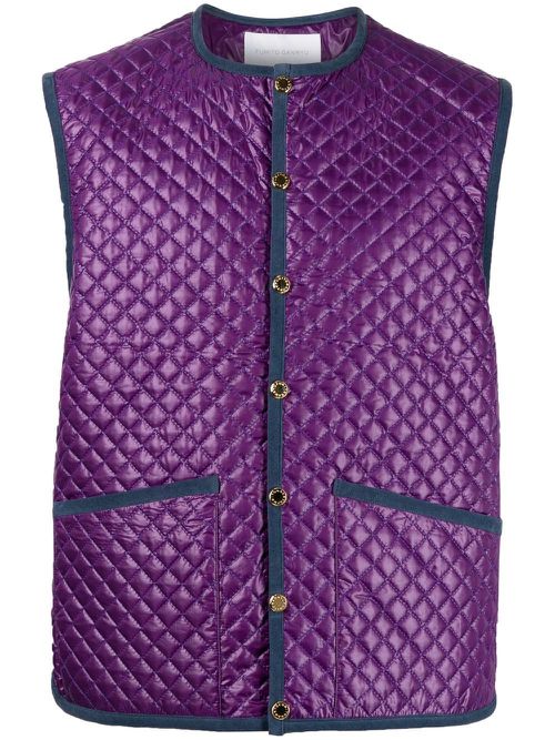 Quilted fitted gilet - Purple