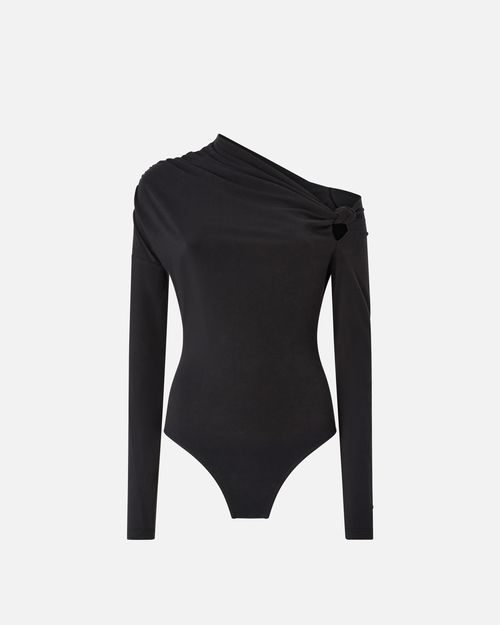 Bodysuit with asymmetric neckline - L