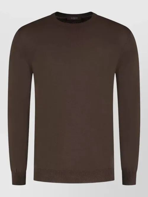 Zanone - long sleeve crew knit sweater ribbed tri