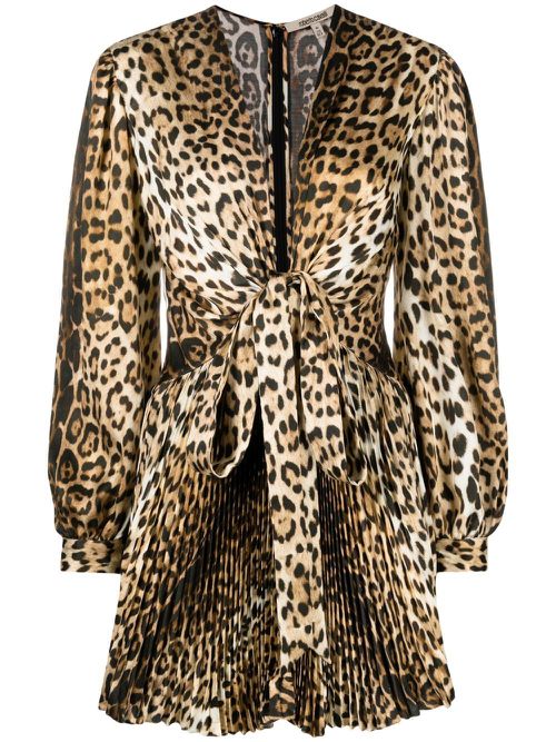 Leopard-print mini dress - Orange