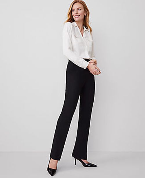 Ann Taylor The Side Zip Straight Pant in Bi-Stretch